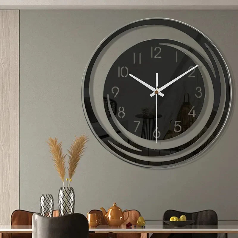 Moderne Vægur i Sort Akryl med Minimalistisk Design 5