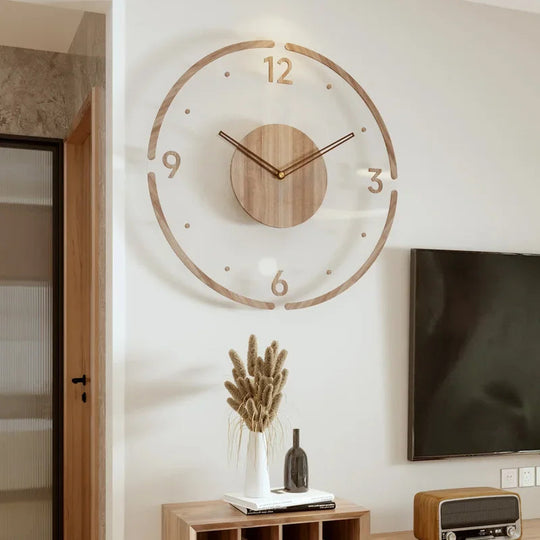Moderne Vægur i Træ - Minimalistisk Design til Stuen 0