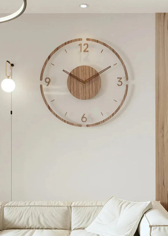 Moderne Vægur i Træ - Minimalistisk Design til Stuen 1