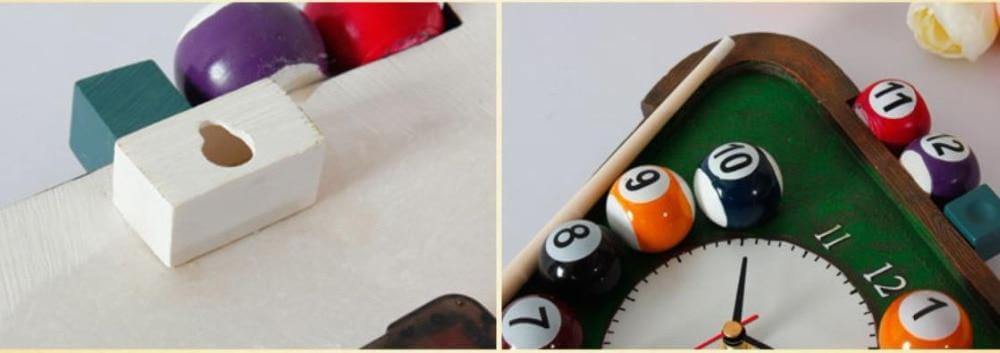 Moderne Vægur med 3D Poolbolde Design til Billardrum 1