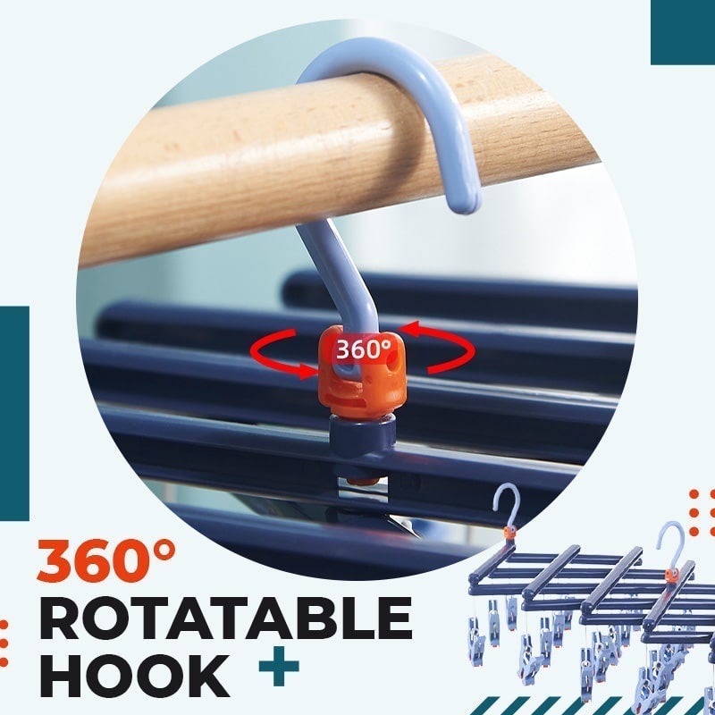 Multifunktionelt Tørrestativ med 360° Rotation - Udendørs og Indendørs Brug 4