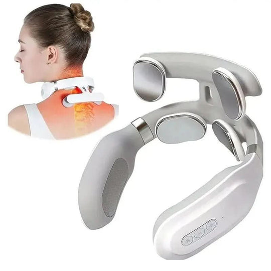 Nakke Massager 4-i-1 med Varme og Vibration - Massageapparat til Nakke 1