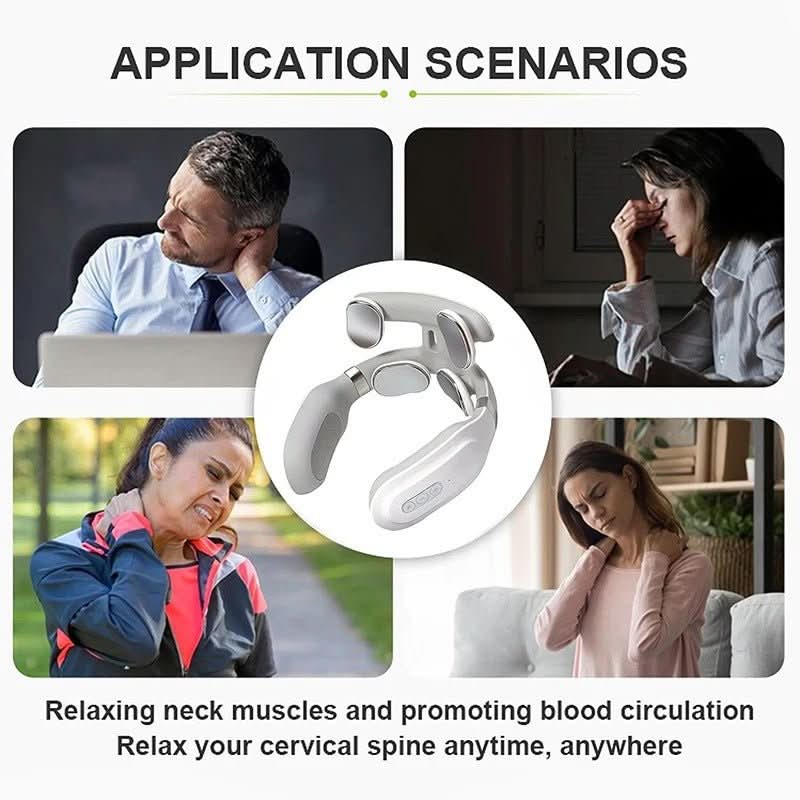 Nakke Massager 4-i-1 med Varme og Vibration - Massageapparat til Nakke 2