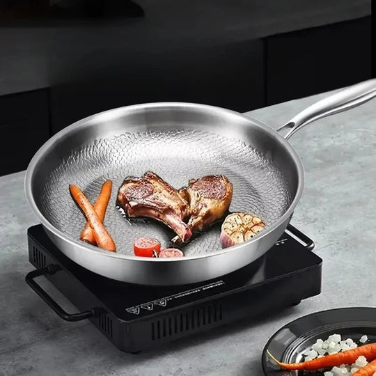 Non-Stick Stegepande Håndhamret Design til Induktionskomfur 1