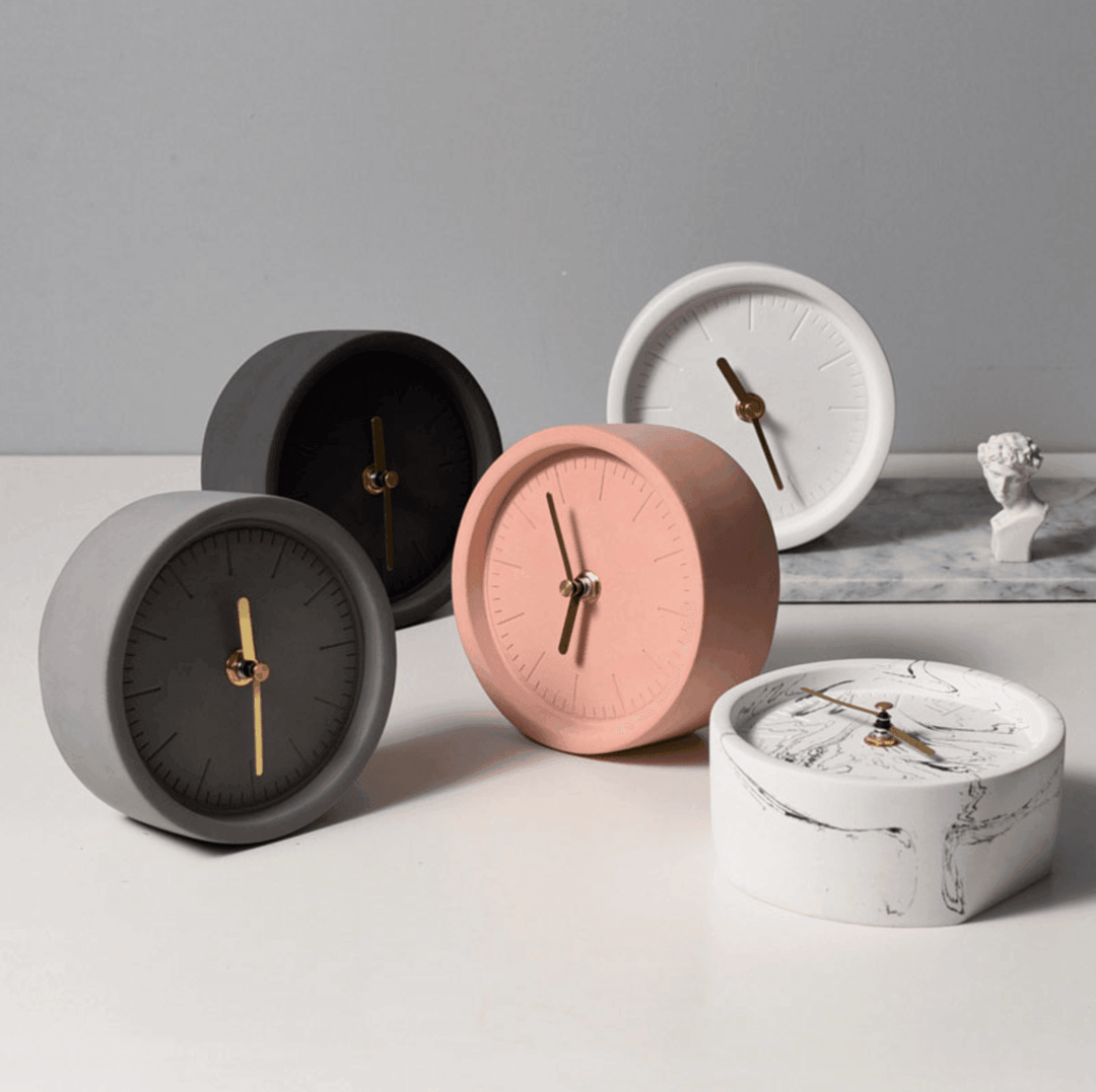 Nordic Cement Desk Clock Modern Design 1