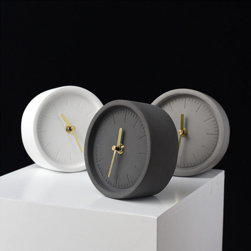 Nordic Cement Desk Clock Modern Design 2