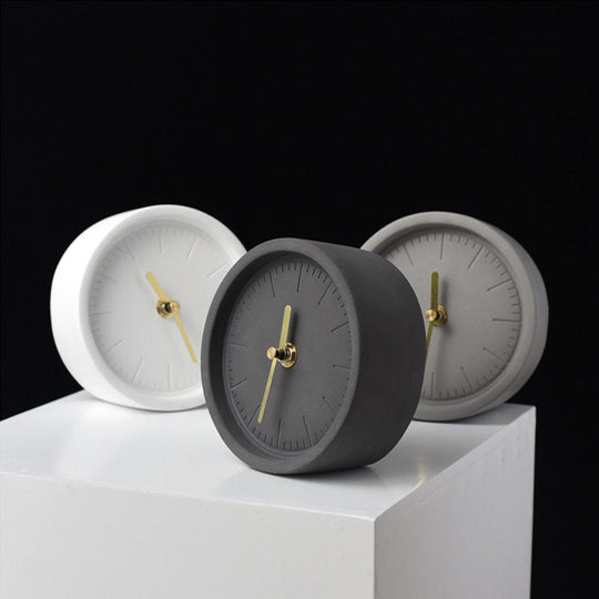 Nordic Cement Desk Clock Modern Design 2