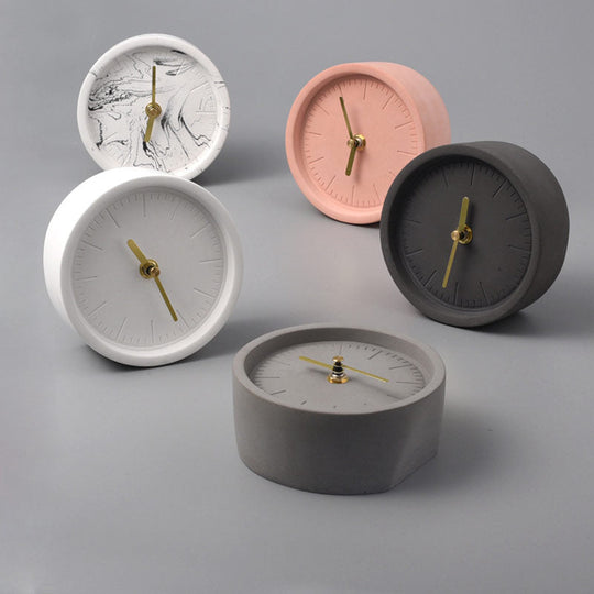 Nordic Cement Desk Clock Modern Design 3
