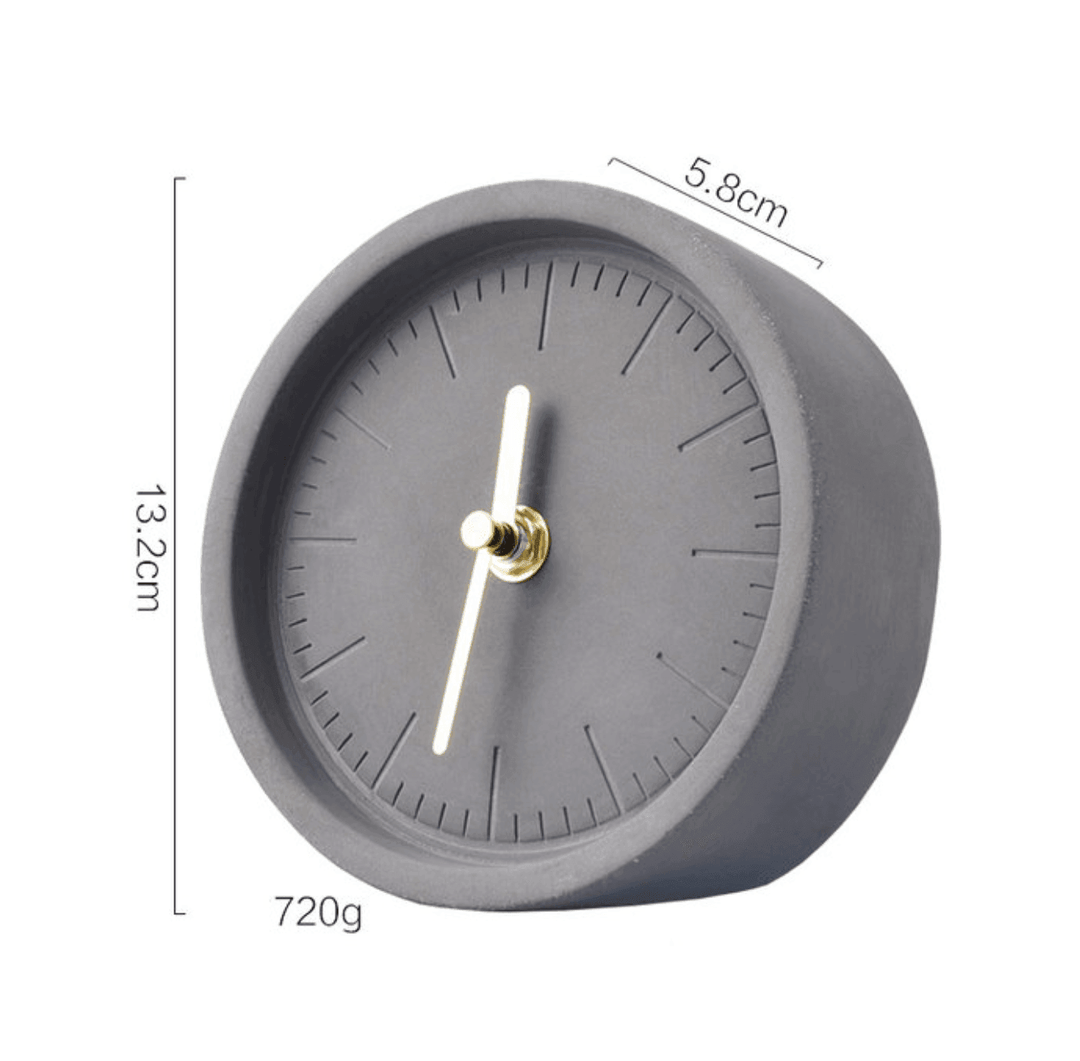 Nordic Cement Desk Clock Modern Design 4