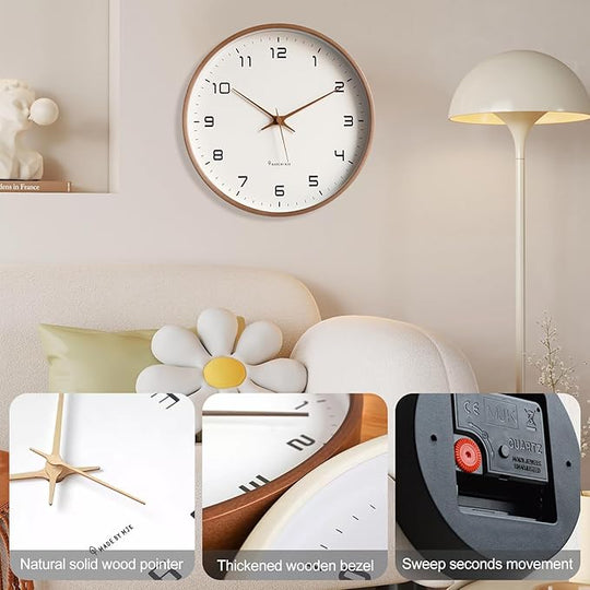Nordisk Vægur i Træ Minimalistisk Design 1