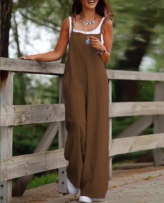 Afslappet ærmeløs jumpsuit til kvinder