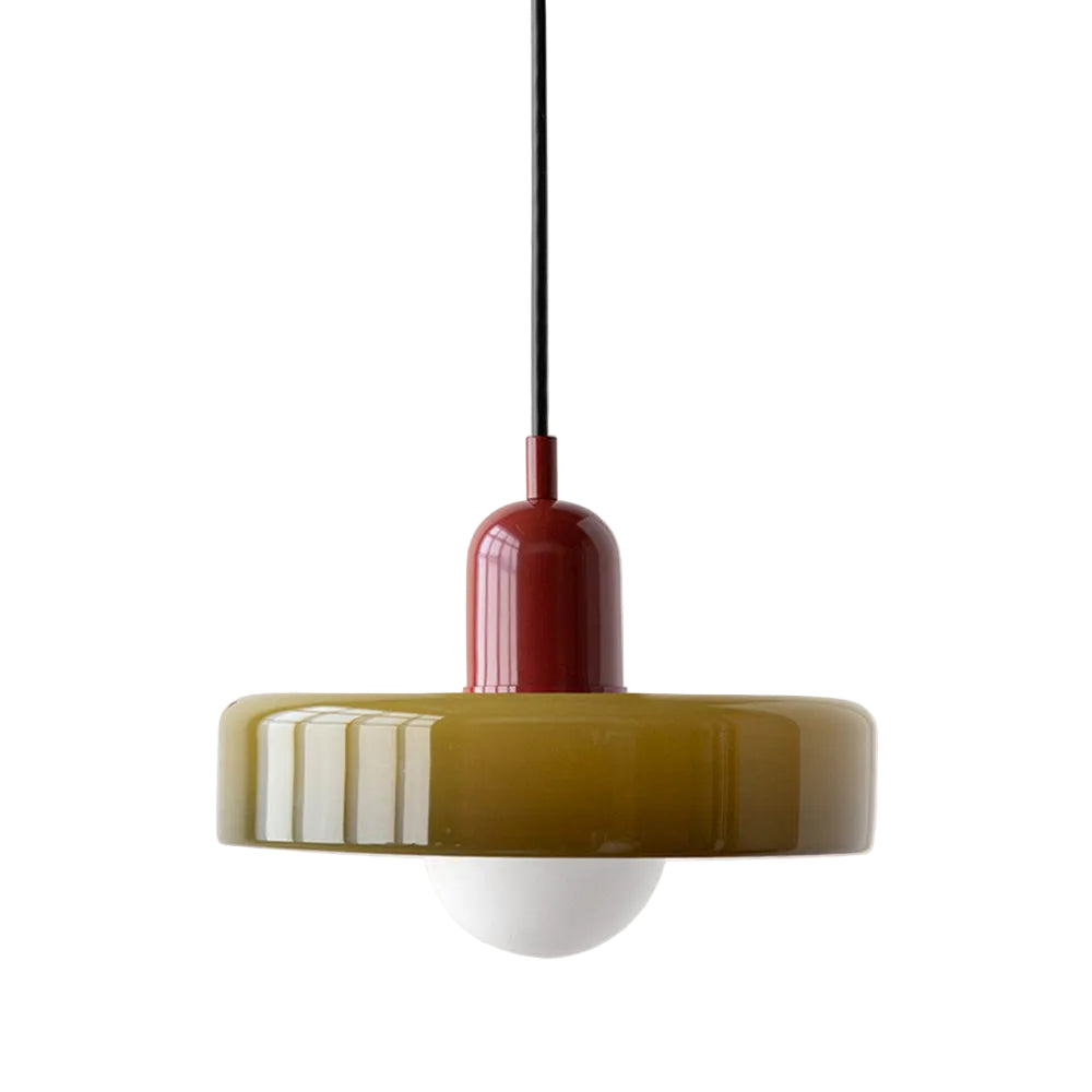 Pendellampe Bauhaus Stil Farverigt Glas Design Justerbar Højde 0