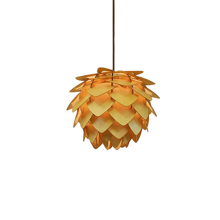 Pendellampe Træ Naturinspireret Design Justerbar Højde 0