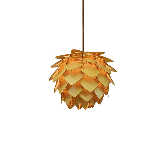 Pendellampe Træ Naturinspireret Design Justerbar Højde 0