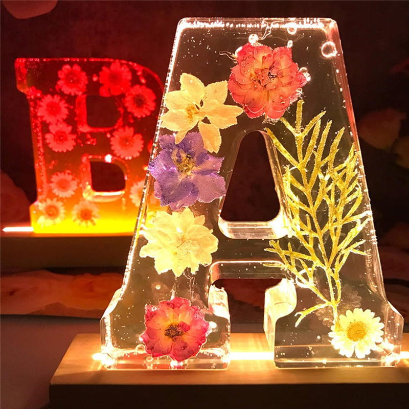 Personligt Natlys med Tørrede Blomster Design 0