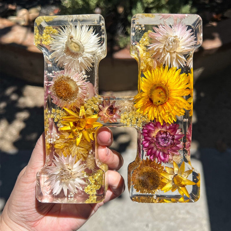 Personligt Natlys med Tørrede Blomster Design 7