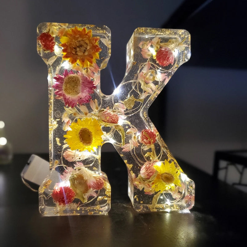 Personligt Natlys med Tørrede Blomster Design 8