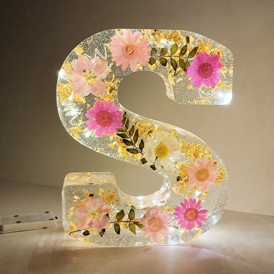 Personligt Natlys med Tørrede Blomster Design 9