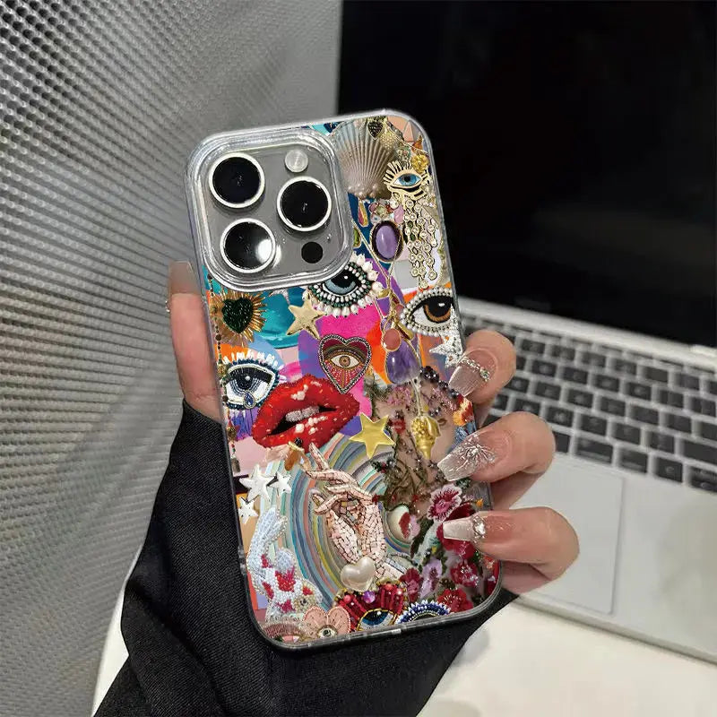 Phone Case med Personlighed og Malet Design til iPhone 8