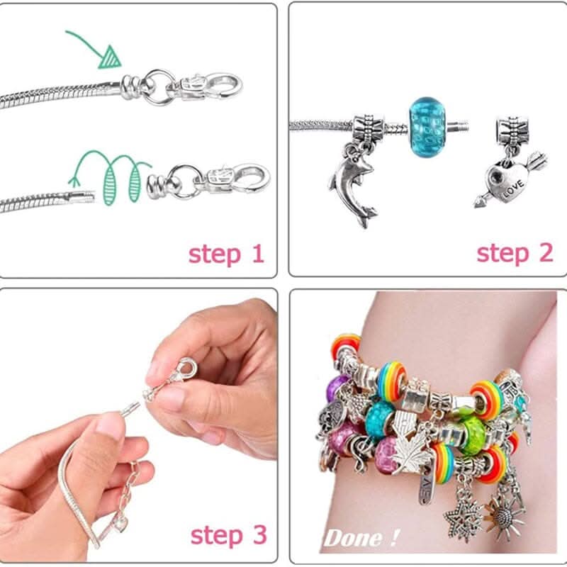 Pige Armbåndssæt med Funklende Charms 4