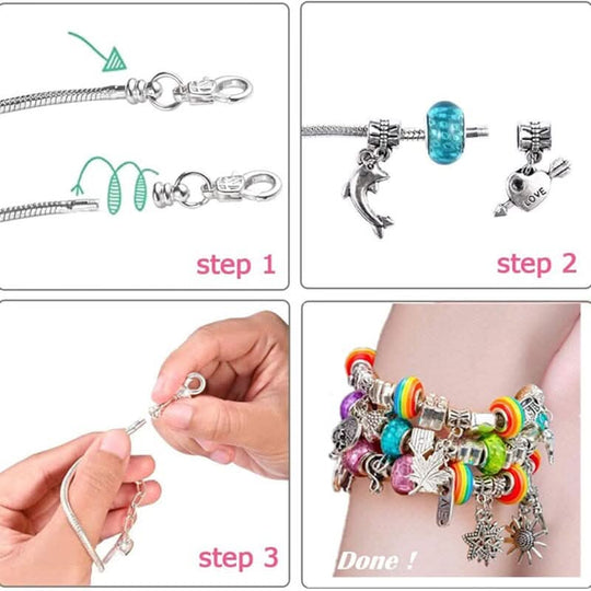 Pige Armbåndssæt med Funklende Charms 4