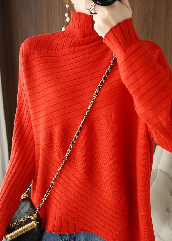 Plus Size Asymmetrisk Striktrøje til Forår 3