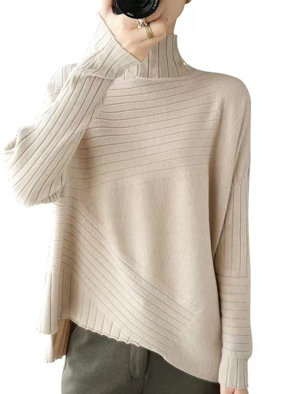 Plus Size Asymmetrisk Striktrøje til Forår 6