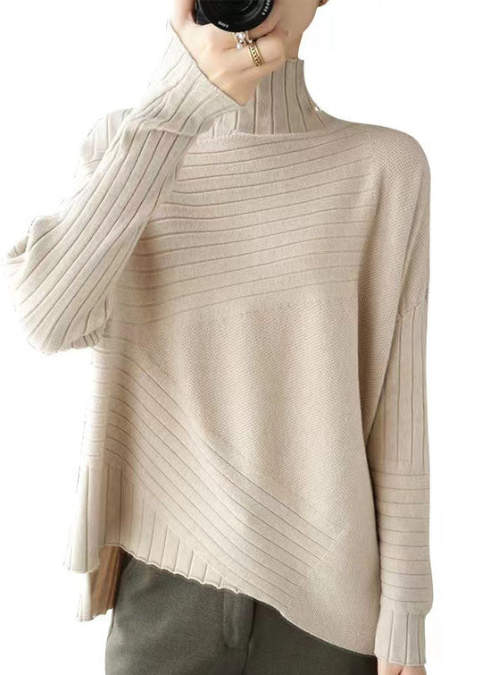 Plus Size Asymmetrisk Striktrøje til Forår 6