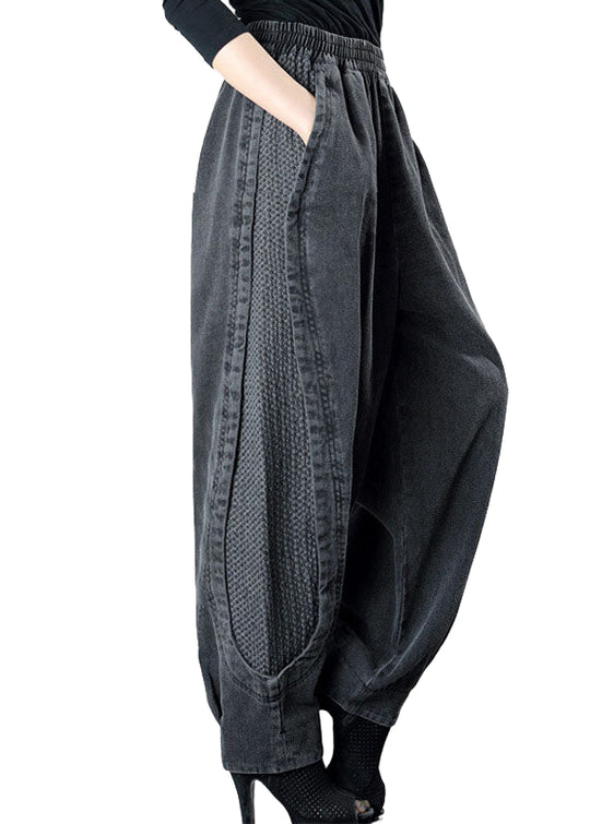 Plus Size Harem Bukser med Lommer i Grå 0