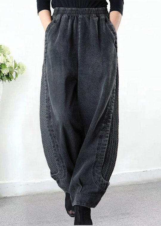 Plus Size Harem Bukser med Lommer i Grå 1