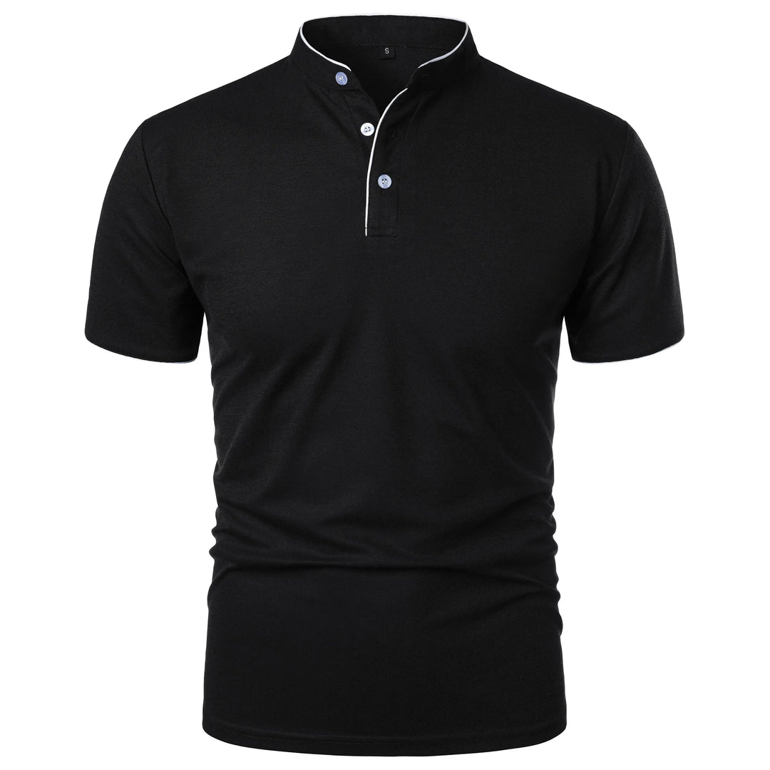 Polo Shirt Mænd Kortærmet Casual T-Shirt i Solid Farve 1