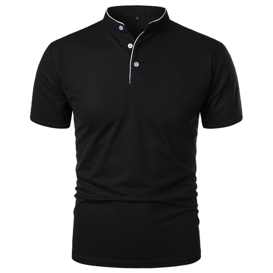 Polo Shirt Mænd Kortærmet Casual T-Shirt i Solid Farve 1