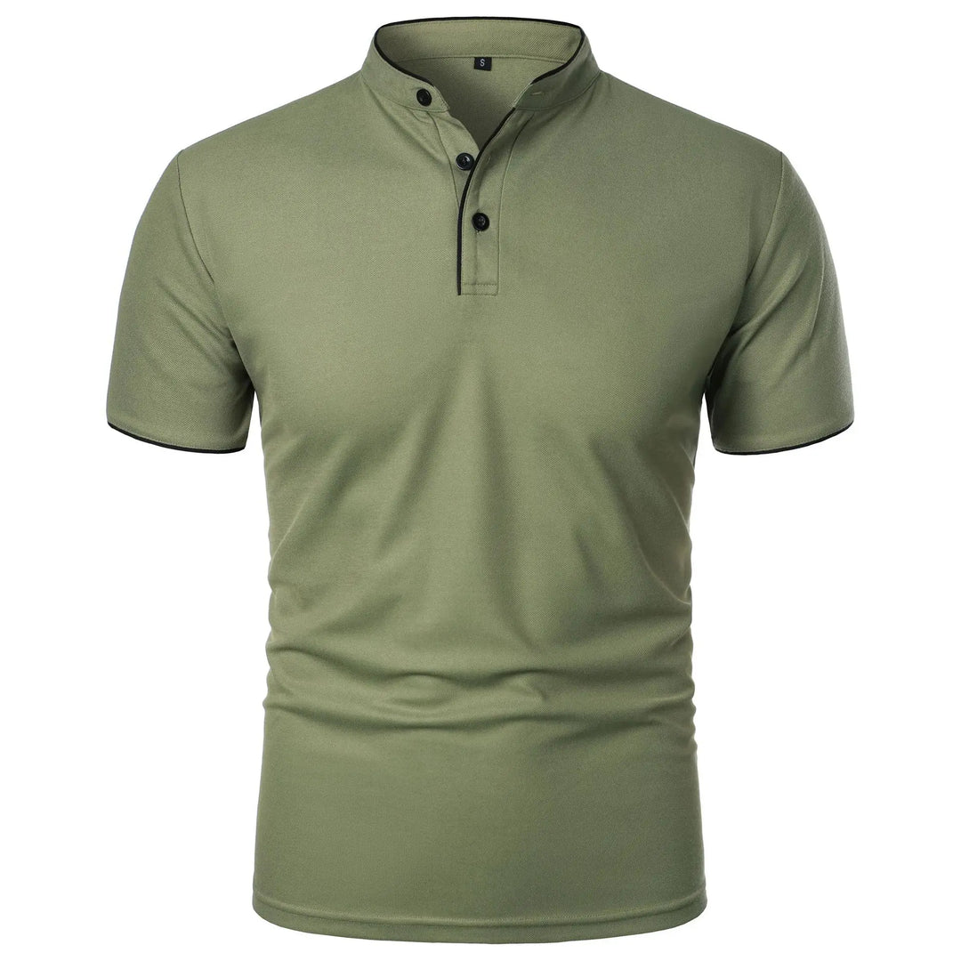 Polo Shirt Mænd Kortærmet Casual T-Shirt i Solid Farve 3