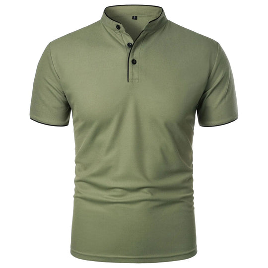 Polo Shirt Mænd Kortærmet Casual T-Shirt i Solid Farve 3