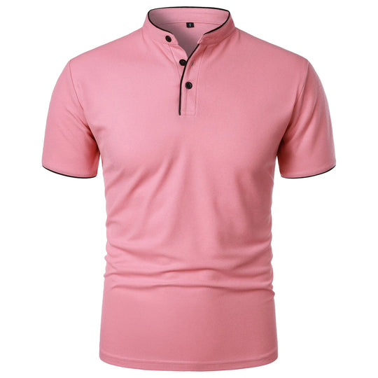 Polo Shirt Mænd Kortærmet Casual T-Shirt i Solid Farve 4