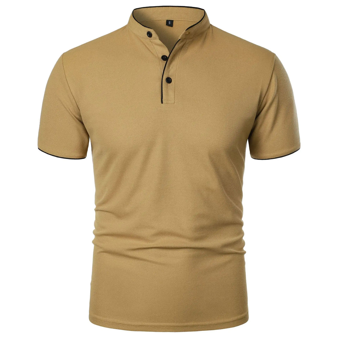 Polo Shirt Mænd Kortærmet Casual T-Shirt i Solid Farve 8