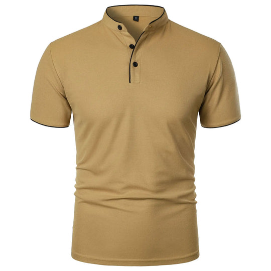 Polo Shirt Mænd Kortærmet Casual T-Shirt i Solid Farve 8