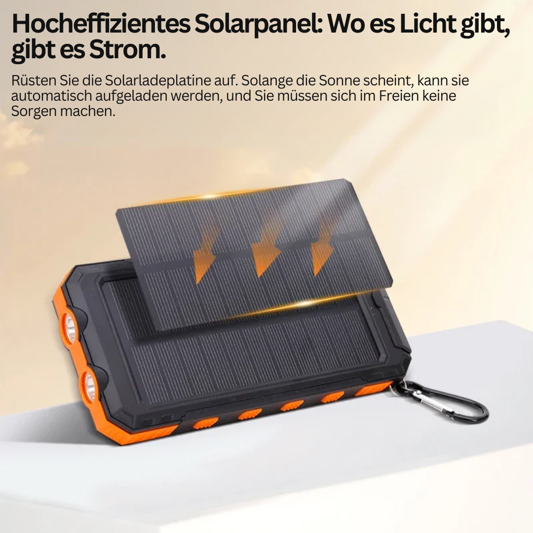 Powerbank 20000mAh med Solceller og Lommelygte til Udendørs Brug 5