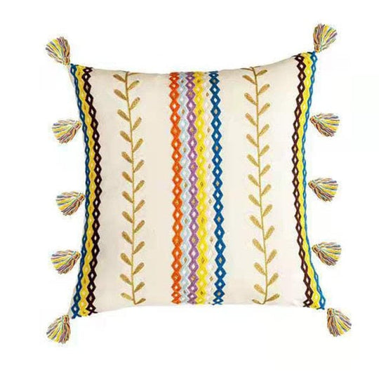 Pudebetræk 50x50 Boho Stil med Frynser 0