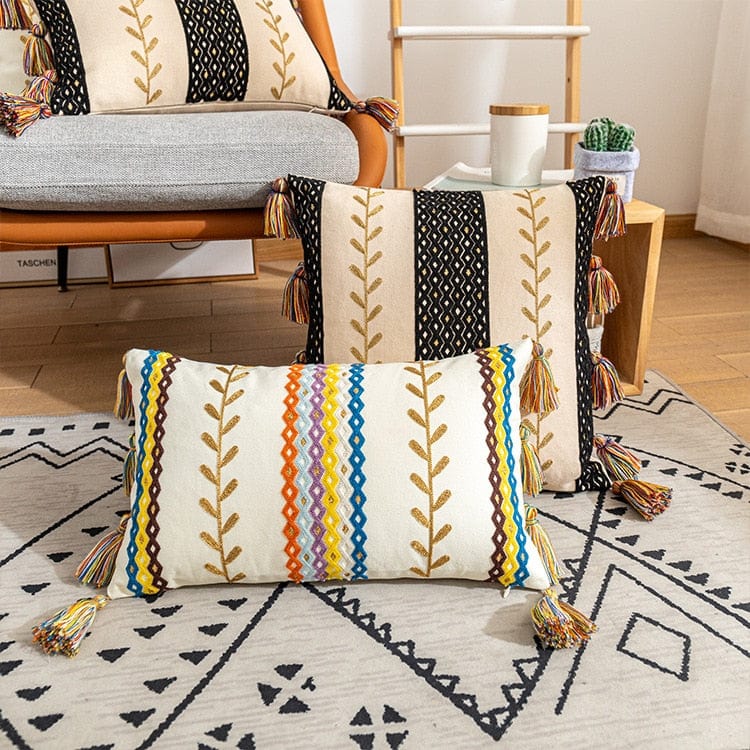 Pudebetræk 50x50 Boho Stil med Frynser 7