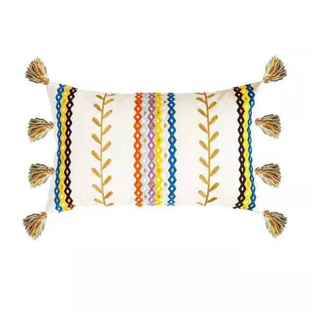 Pudebetræk 50x50 Boho Stil med Frynser 9