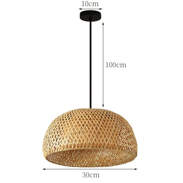 Rattan Pendellampe Håndlavet Design 0