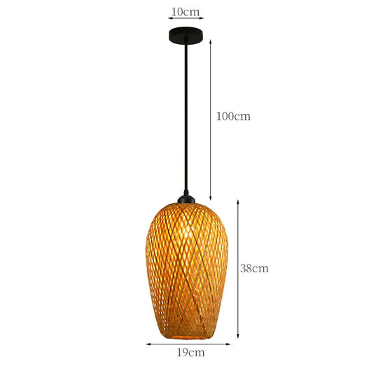 Rattan Pendellampe Håndlavet Design 11