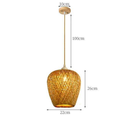 Rattan Pendellampe Håndlavet Design 12