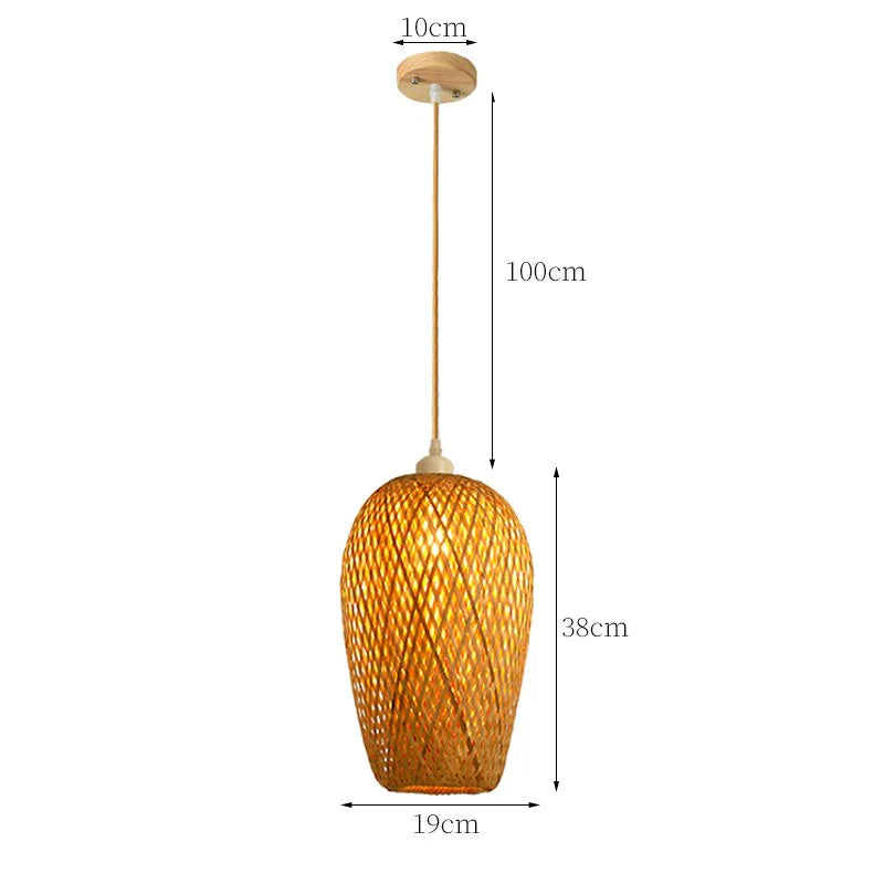 Rattan Pendellampe Håndlavet Design 14