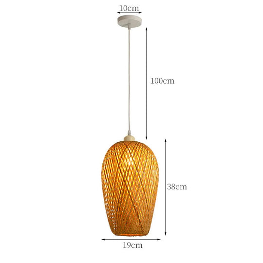 Rattan Pendellampe Håndlavet Design 15