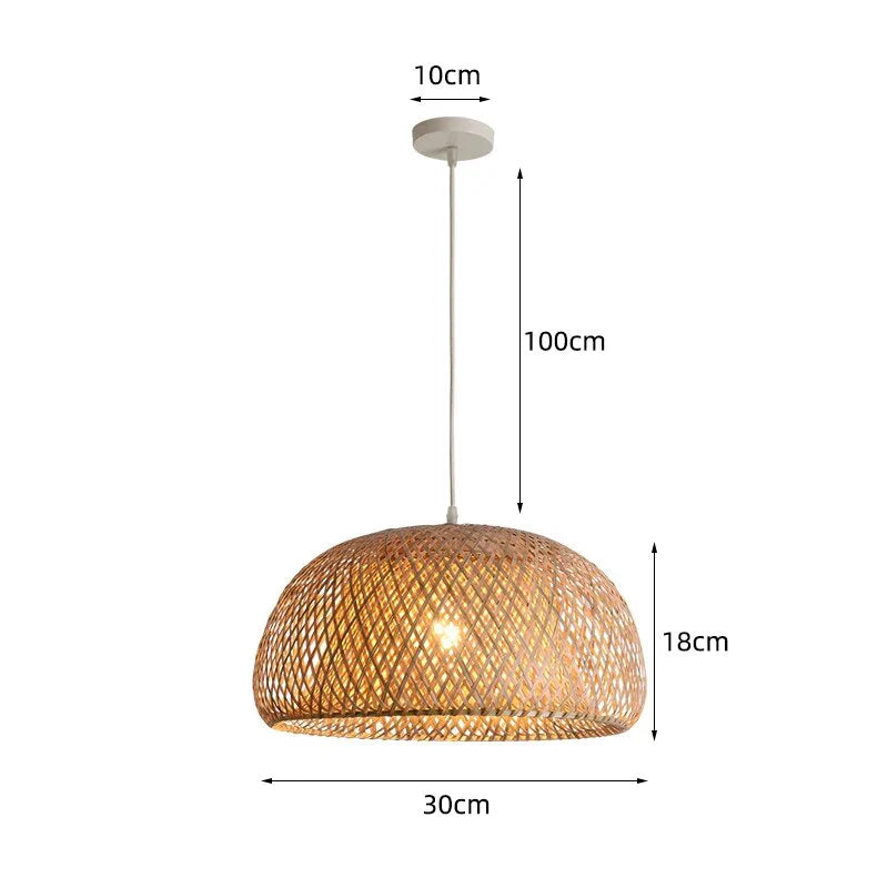 Rattan Pendellampe Håndlavet Design 16