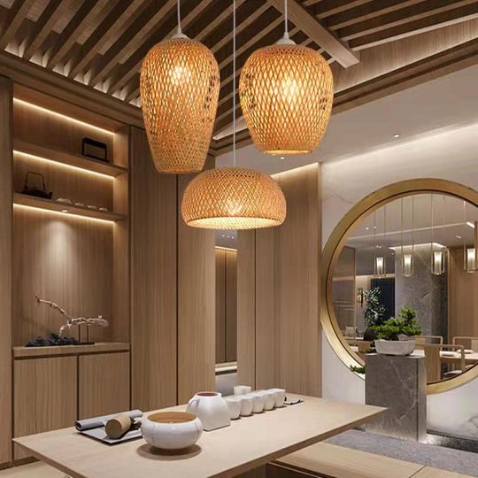 Rattan Pendellampe Håndlavet Design 5