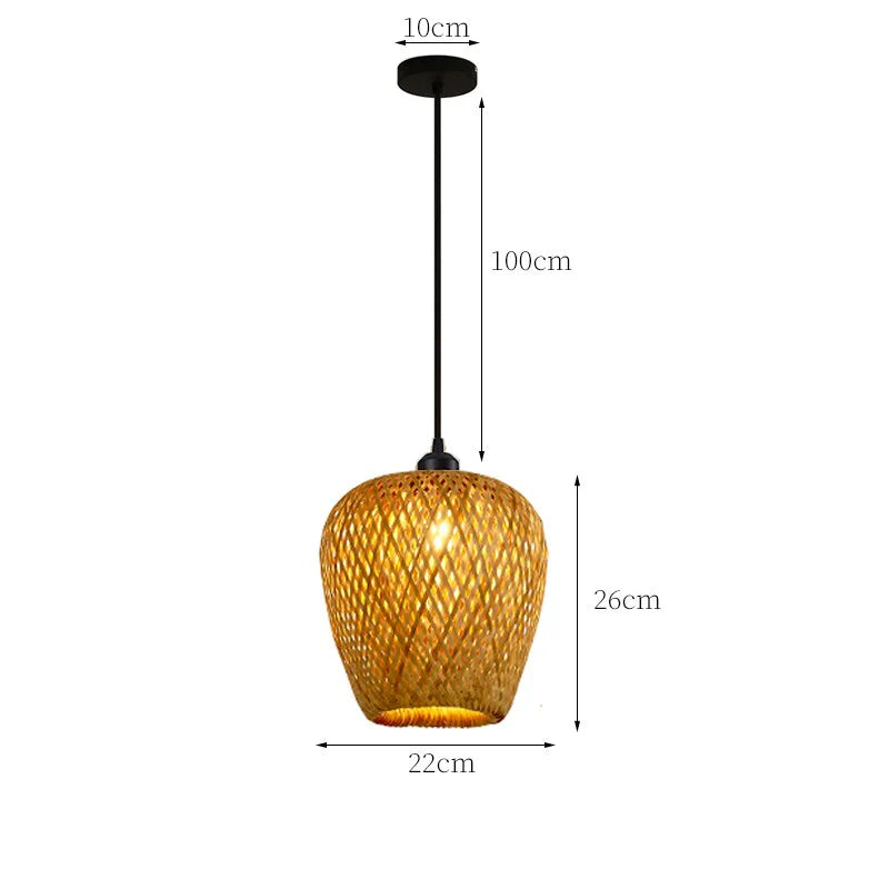 Rattan Pendellampe Håndlavet Design 9
