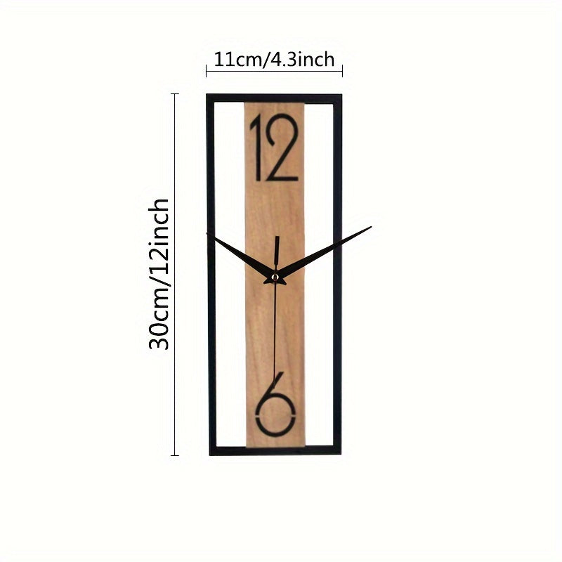 Rektangulært Vægur til Hjem og Kontor - Stilfuldt Design med Lydløst Kvartsværk 4